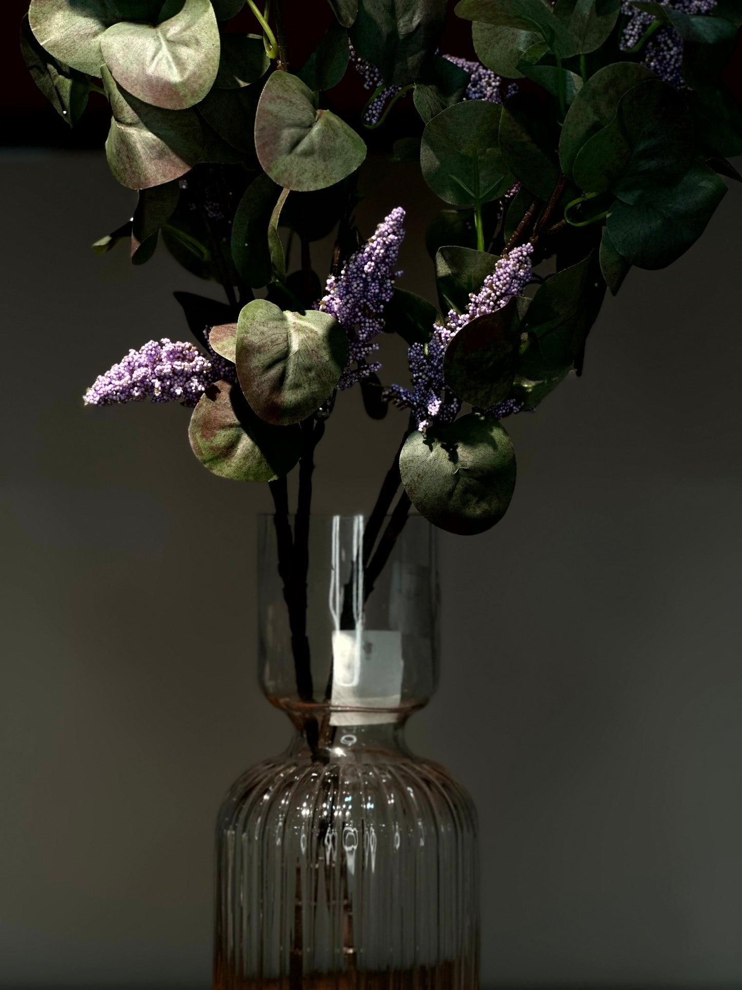 Florero de Vidrio Transparente Texturado