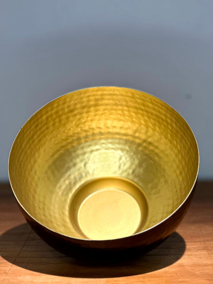 Bowl Decorativo Negro & Dorado Martillado