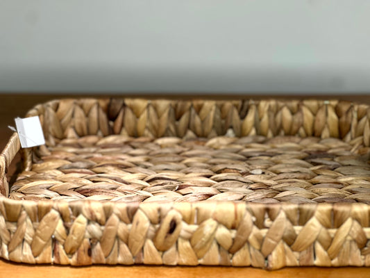 Bandeja Rectangular Trenzada de Fibra Natural