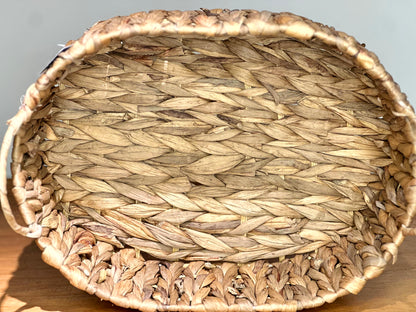 Bandeja Trenzada con Asas de Fibra Natural