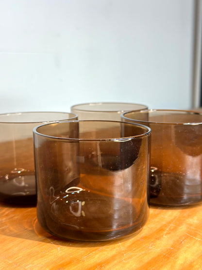 Set de Vasos de Vidrio Café Ámbar – Pack x5