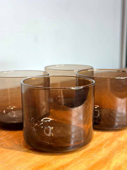 Set de Vasos de Vidrio Café Ámbar – Pack x5