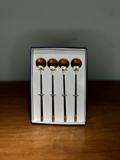 Set de Cucharas de Postre Doradas – Pack x4