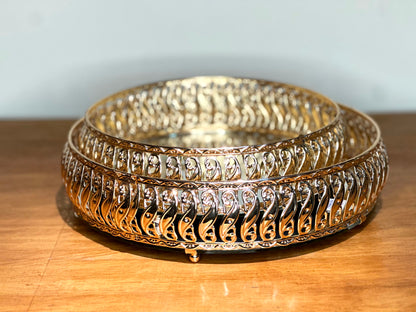 Bandeja Decorativa Dorada con Espejo – Estilo Barroco (2 Tamaños)