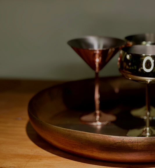 Bandeja Decorativa de Cobre Envejecido