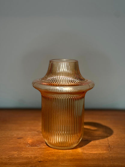 Florero Ámbar de Vidrio Texturado