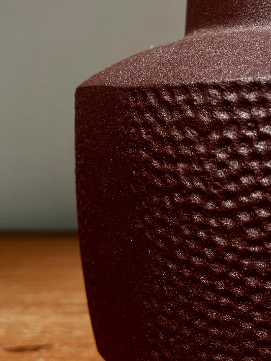 Florero de Vidrio Texturizado Burdeo Mate