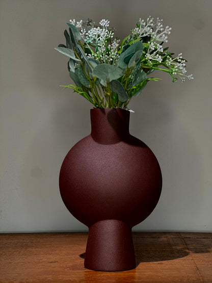 Florero Escultórico Burdeo Mate
