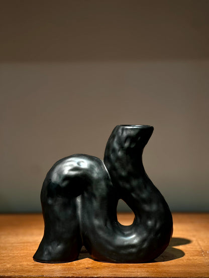 Florero Decorativo Negro Abstracto