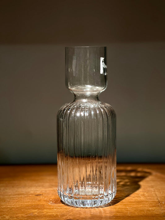 Florero de Vidrio Transparente Texturado