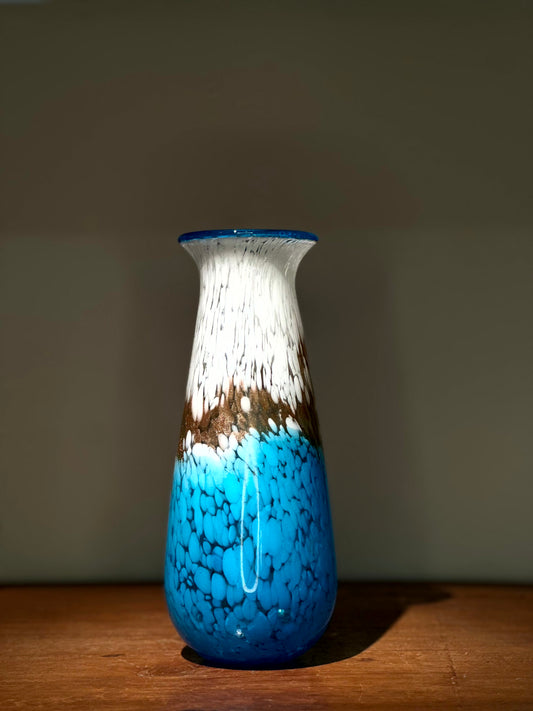 Florero de Vidrio Artístico Azul Caribe