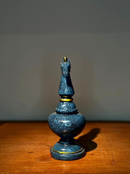 Figura Decorativa Caballo Azul Estilo Ajedrez
