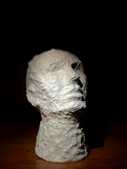 Escultura Cabeza Blanca Texturizada