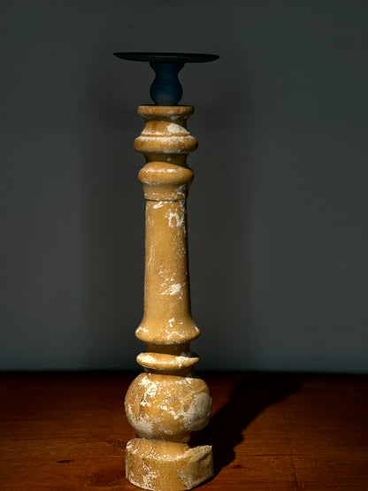 Candelabro Madera con Acabado Vintage
