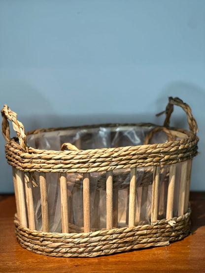 Canasto Madera Forro Interior- 2 Tamaños