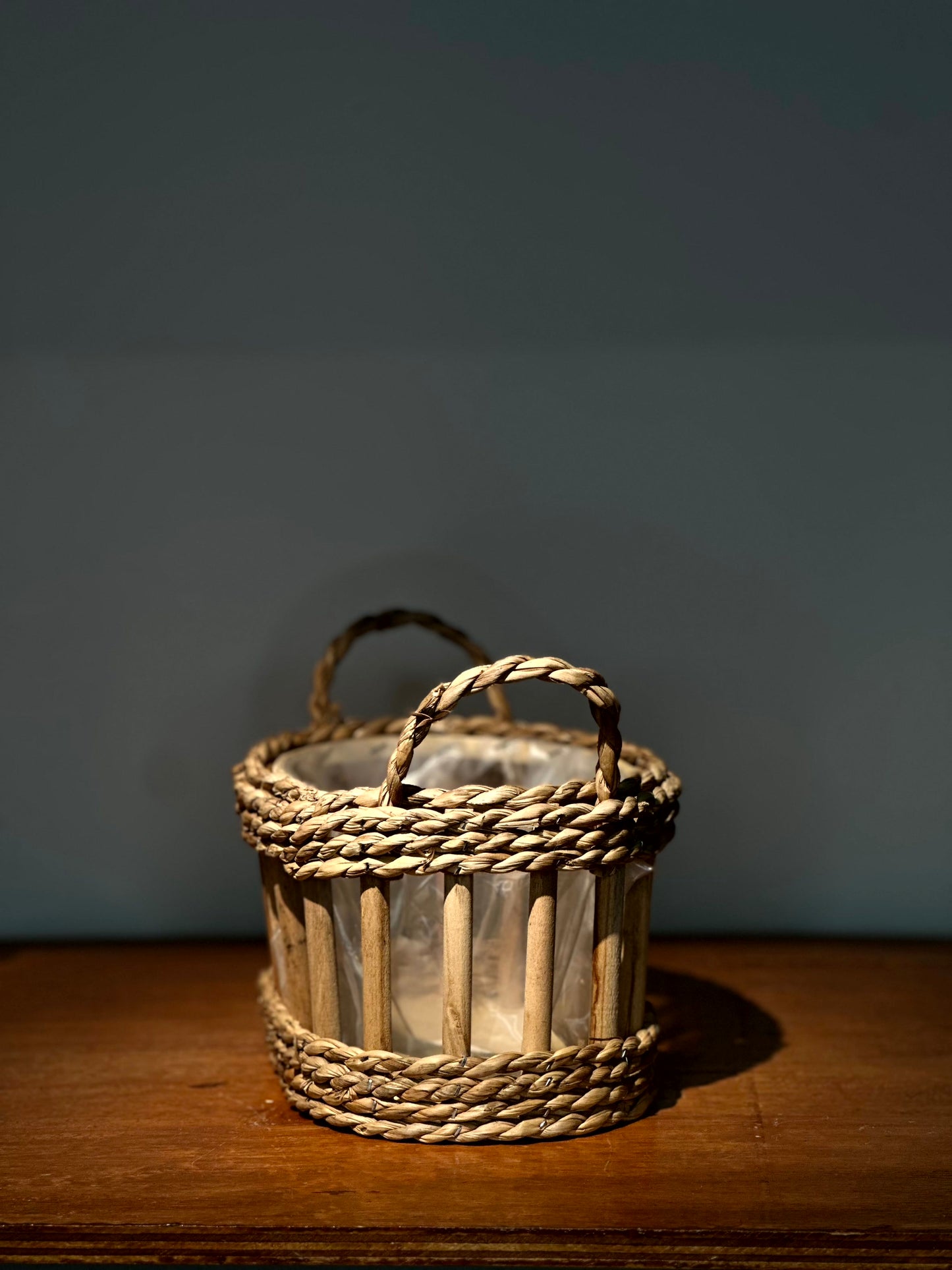 Canasto Madera Forro Interior- 2 Tamaños