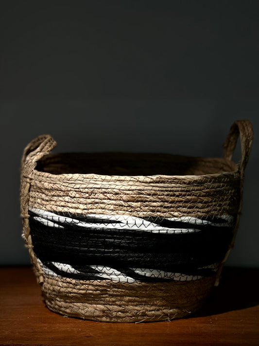 Canasto Decorativo Trenzado con Asas