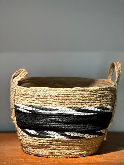 Canasto Decorativo Trenzado con Asas