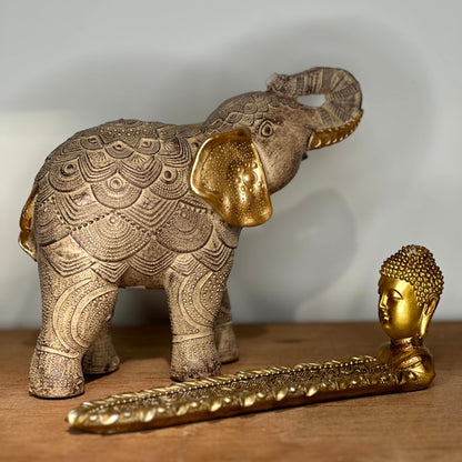 Porta Incienso Buda Dorado